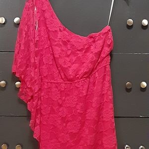 Fushia one shoulder short dress